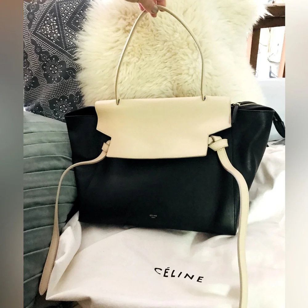 ✨ CELINE ✨ Bicolor Belt Bag - Black and Cream - Stunning and Timeless - Picture 3 of 12